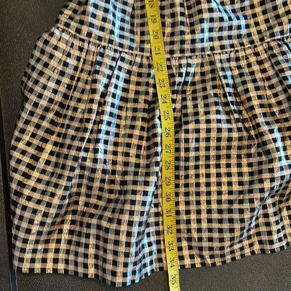 J.Crew Factory gingham Lurex tiered gold/black dress size 0 - Picture 9 of 12